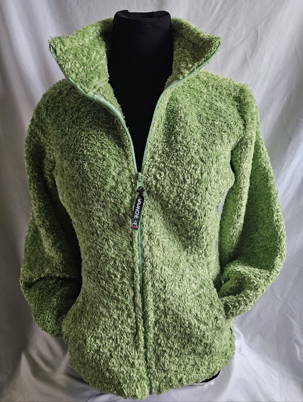 Vintage Avalanche Light Green Teddy Jacket Med